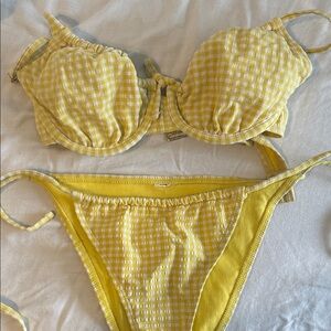 Forever 21 Yellow Gingham Bikini